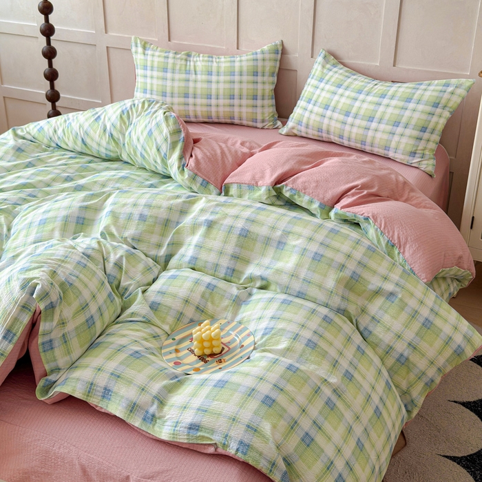 91家纺网 家纺一手货源 找家纺 绒裕家纺 2025学生季直播爆款云感皱皱纱四件套 梦境