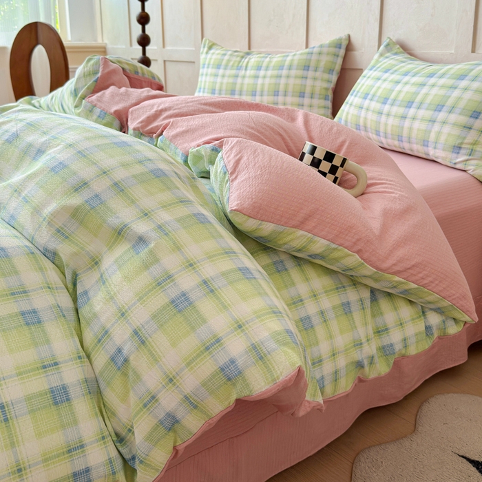 绒裕家纺 2025学生季直播爆款云感皱皱纱四件套 梦境