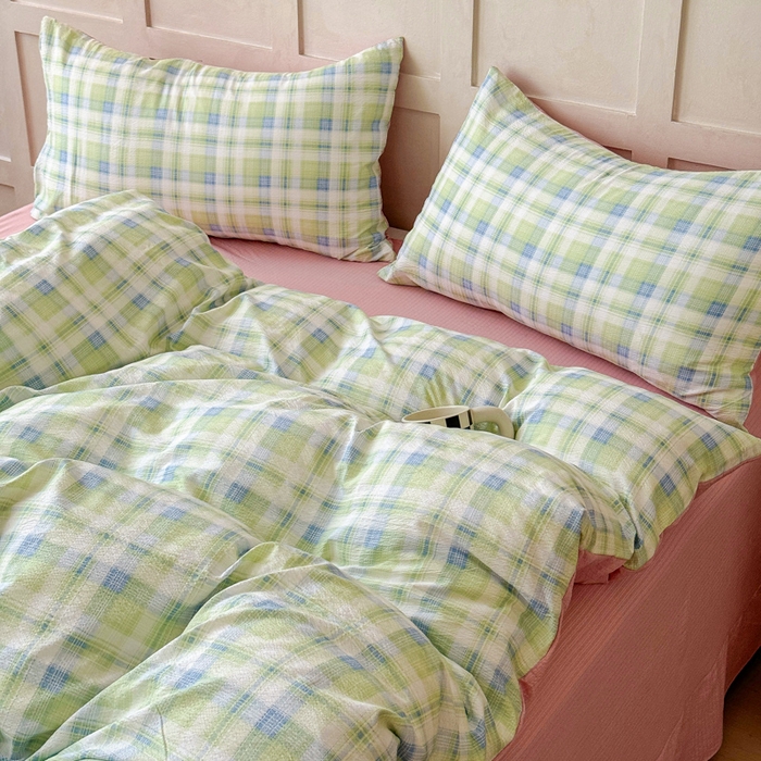 91家纺网 家纺一手货源 找家纺 绒裕家纺 2025学生季直播爆款云感皱皱纱四件套 梦境