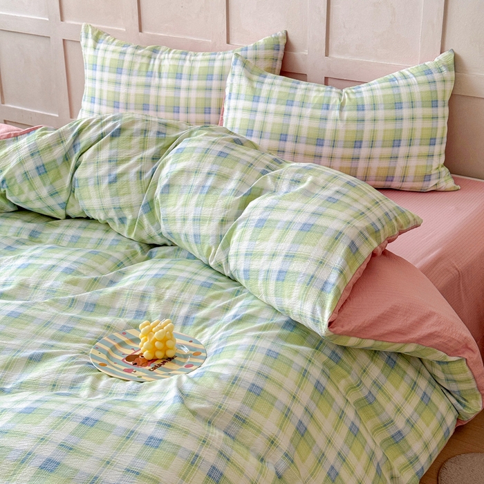 91家纺网 家纺一手货源 找家纺 绒裕家纺 2025学生季直播爆款云感皱皱纱四件套 梦境