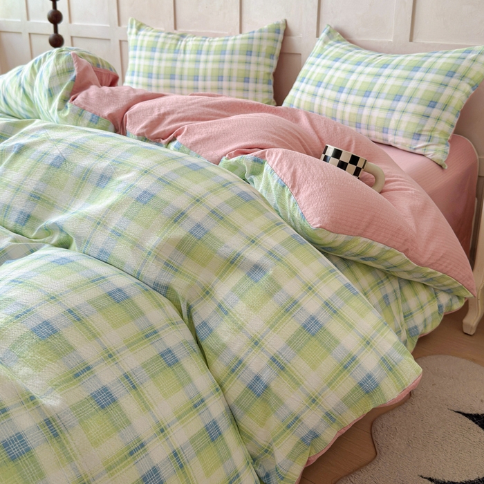 91家纺网 家纺一手货源 找家纺 绒裕家纺 2025学生季直播爆款云感皱皱纱四件套 梦境