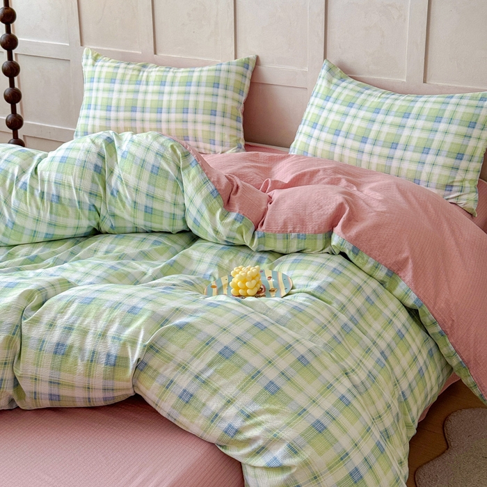 91家纺网 家纺一手货源 找家纺 绒裕家纺 2025学生季直播爆款云感皱皱纱四件套 梦境