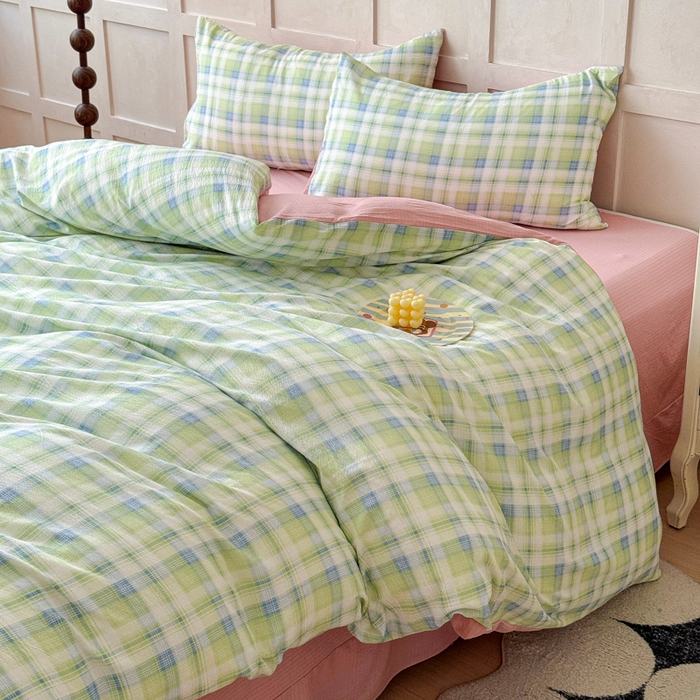 91家纺网 家纺一手货源 找家纺 绒裕家纺 2025学生季直播爆款云感皱皱纱四件套 梦境