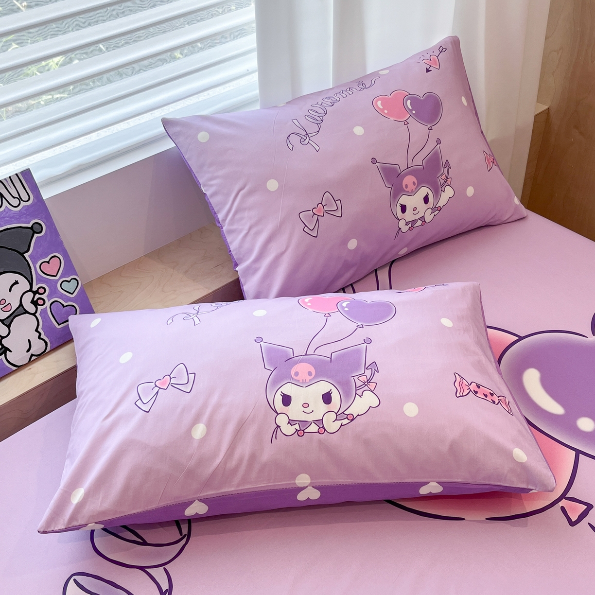 91家纺网 家纺一手货源 找家纺 暮思家居 2025新款正版授权三丽鸥大阪全棉数码印花纯棉单品床笠床笠单件单床笠（专版花型） 棉A版-梦想库洛米