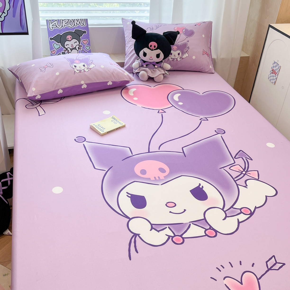 91家纺网 家纺一手货源 找家纺 暮思家居 2025新款正版授权三丽鸥大阪全棉数码印花纯棉单品床笠床笠单件单床笠（专版花型） 棉A版-梦想库洛米