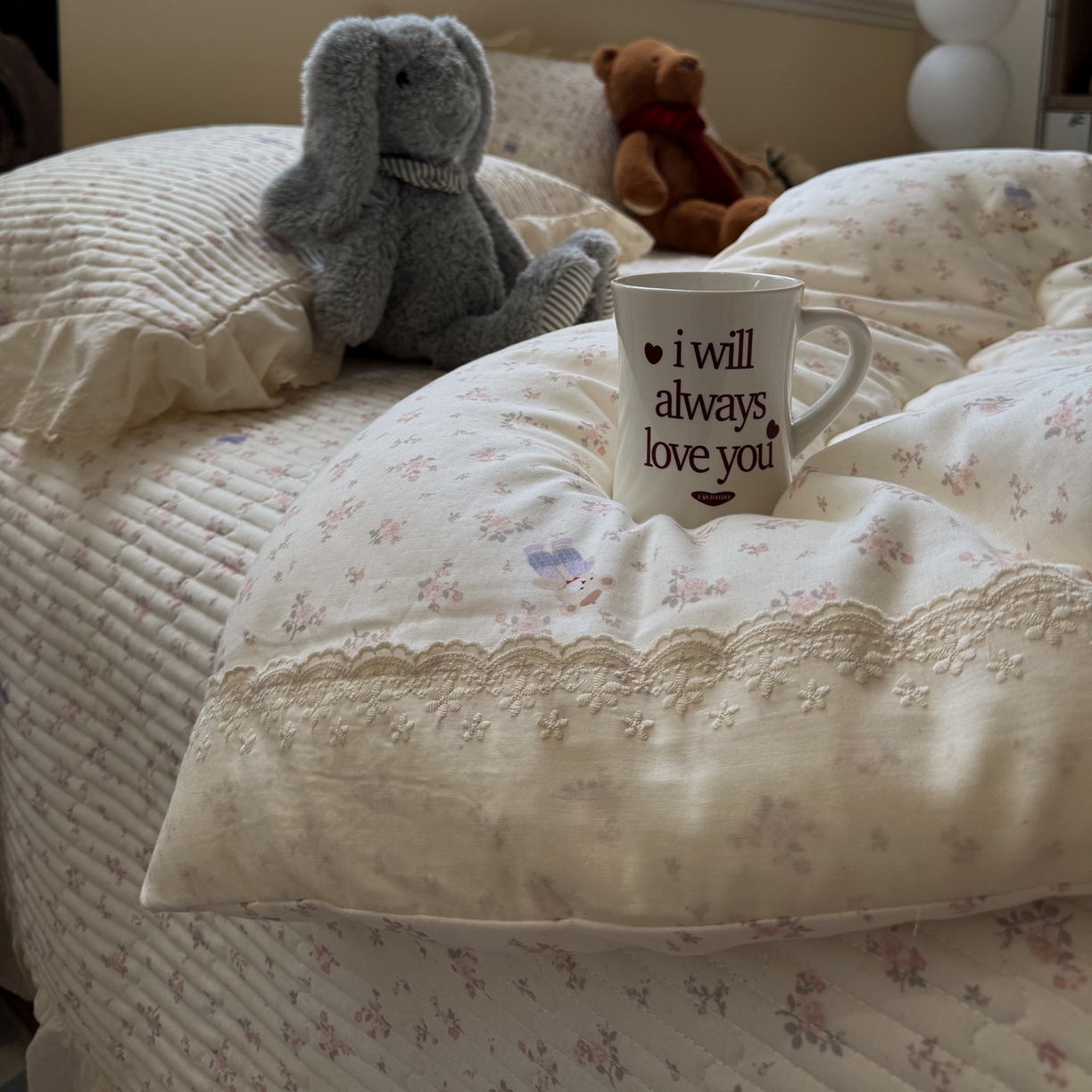 91家纺网 家纺一手货源 找家纺 一加一 2025新款田园风全棉纯棉双层纱床盖冬被被子被芯四件套 钥匙珊瑚