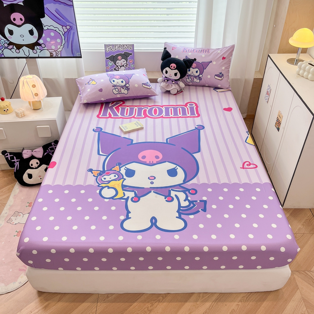 暮思家居 2025新款正版授权三丽鸥大阪全棉数码印花纯棉单品床笠床笠单件单床笠（专版花型） 棉A版-甜筒库洛米