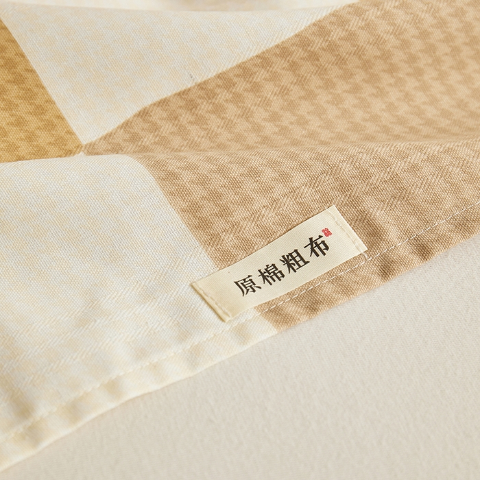 91家纺网 家纺一手货源 找家纺 青泽家纺 2025年新款老粗布床单原棉三枚缎卡老粗布凉席三件套亚麻棉麻床单枕套 可爱熊猫