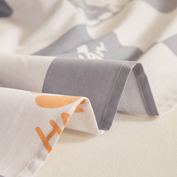 91家纺网 家纺一手货源 找家纺 青泽家纺 2025年新款老粗布床单原棉三枚缎卡老粗布凉席三件套亚麻棉麻床单枕套 快乐心情