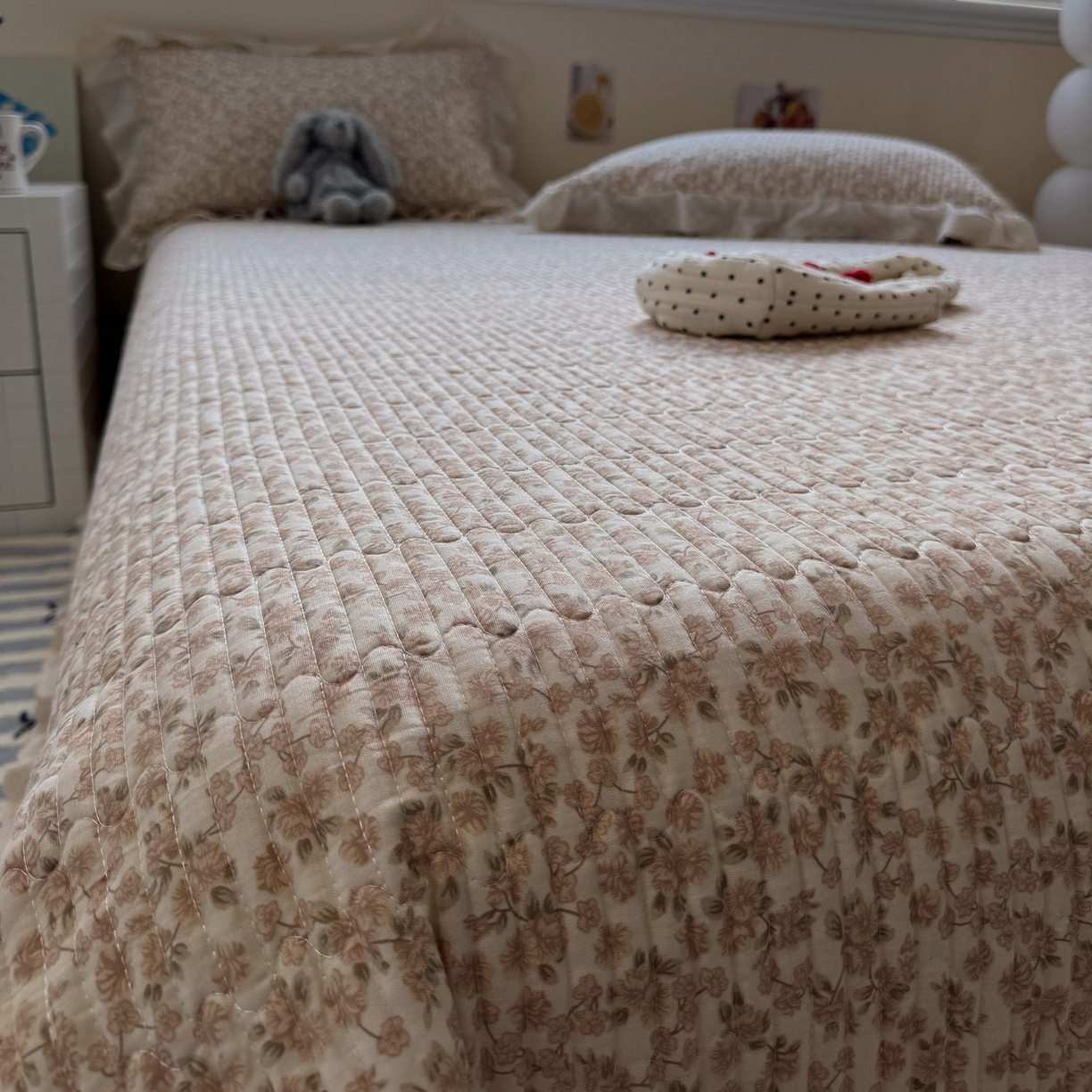 91家纺网 家纺一手货源 找家纺 一加一 2025新款全棉纯棉双层纱田园风单床盖床盖单件单品床盖 秋之寄语