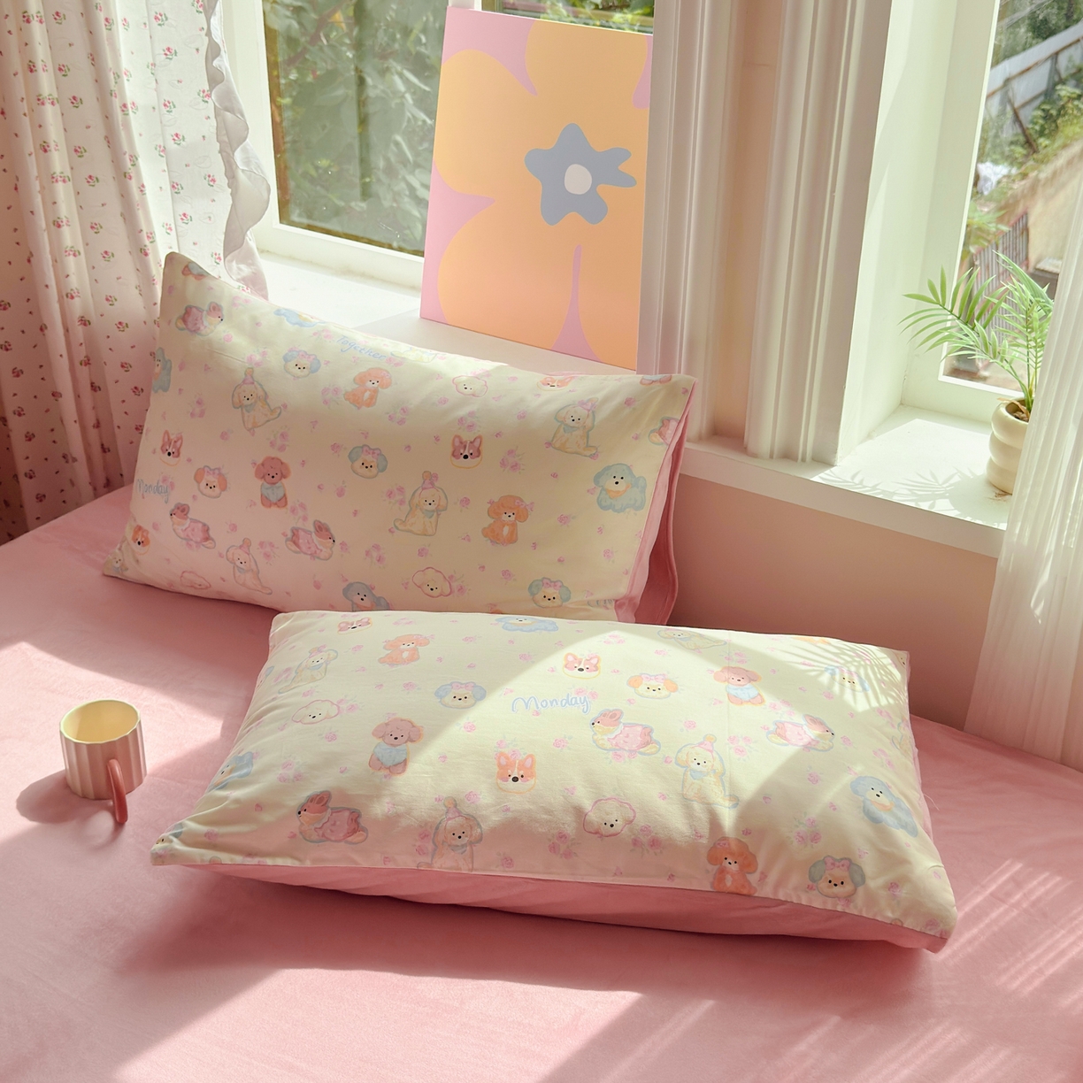 91家纺网 家纺一手货源 找家纺 （总）清雅福 2025新款秋冬新品全棉印花棉加绒单枕套单品枕套枕套单件