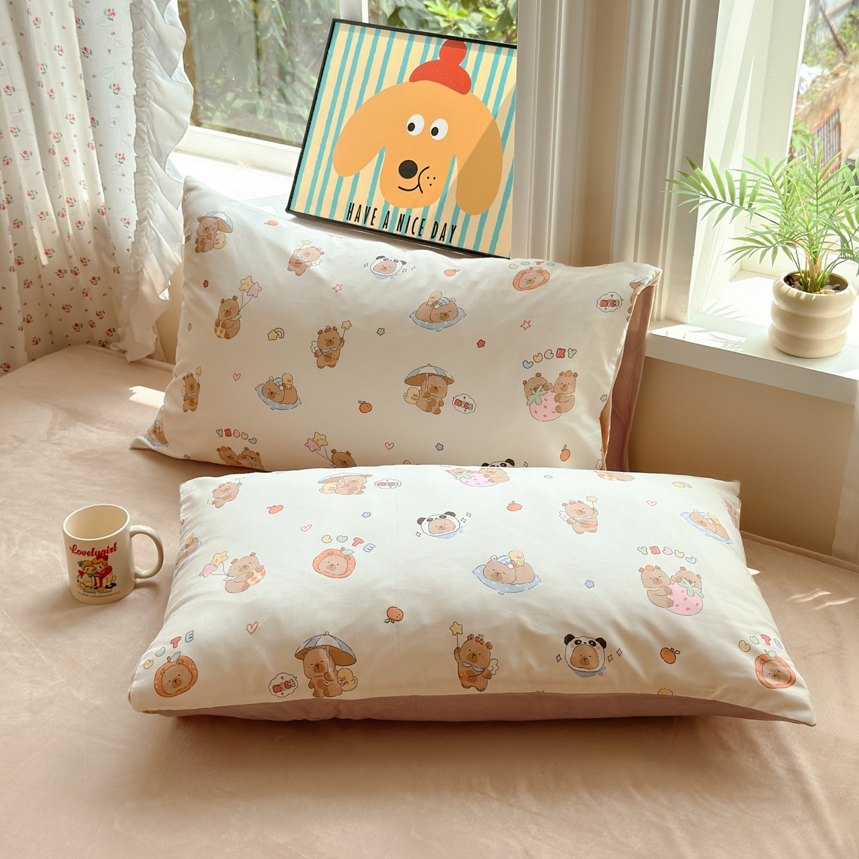 91家纺网 家纺一手货源 找家纺 （总）清雅福 2025新款秋冬新品全棉印花棉加绒单枕套单品枕套枕套单件