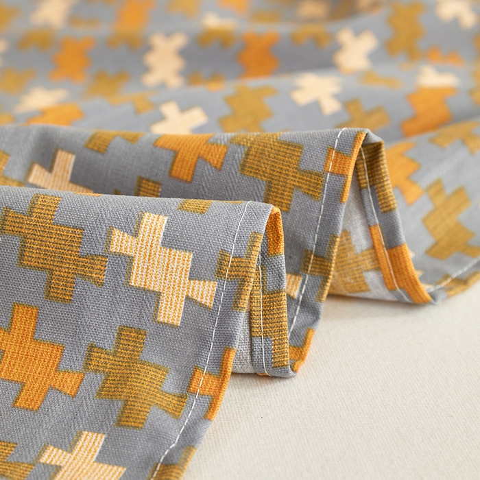 91家纺网 家纺一手货源 找家纺 青泽家纺 2025年新款老粗布床单原棉三枚缎卡老粗布凉席三件套亚麻棉麻床单枕套 迷宫