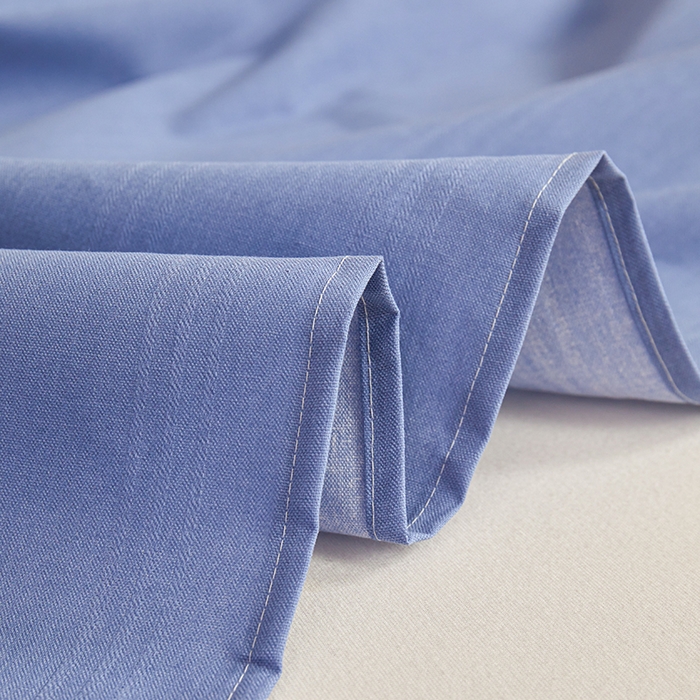 91家纺网 家纺一手货源 找家纺 青泽家纺 2025年新款老粗布床单原棉三枚缎卡老粗布凉席三件套亚麻棉麻床单枕套 深海蓝