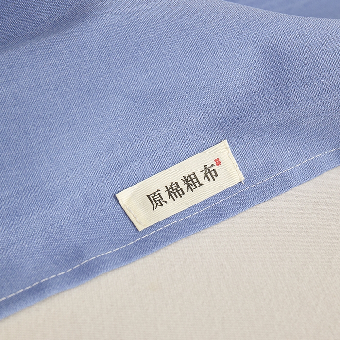 91家纺网 家纺一手货源 找家纺 青泽家纺 2025年新款老粗布床单原棉三枚缎卡老粗布凉席三件套亚麻棉麻床单枕套 深海蓝