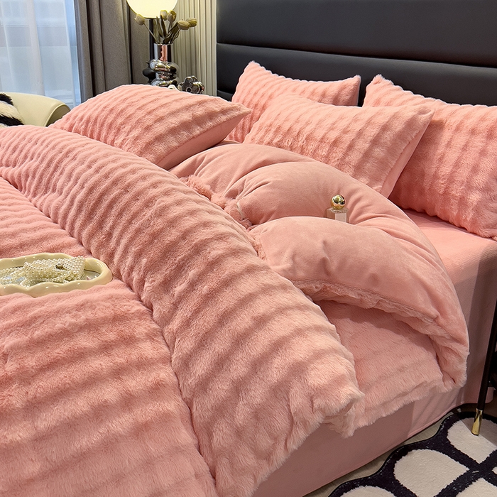 91家纺网 家纺一手货源 找家纺 （总）摩妮卡 2025新款加厚大泡泡兔毛牛奶绒四件套