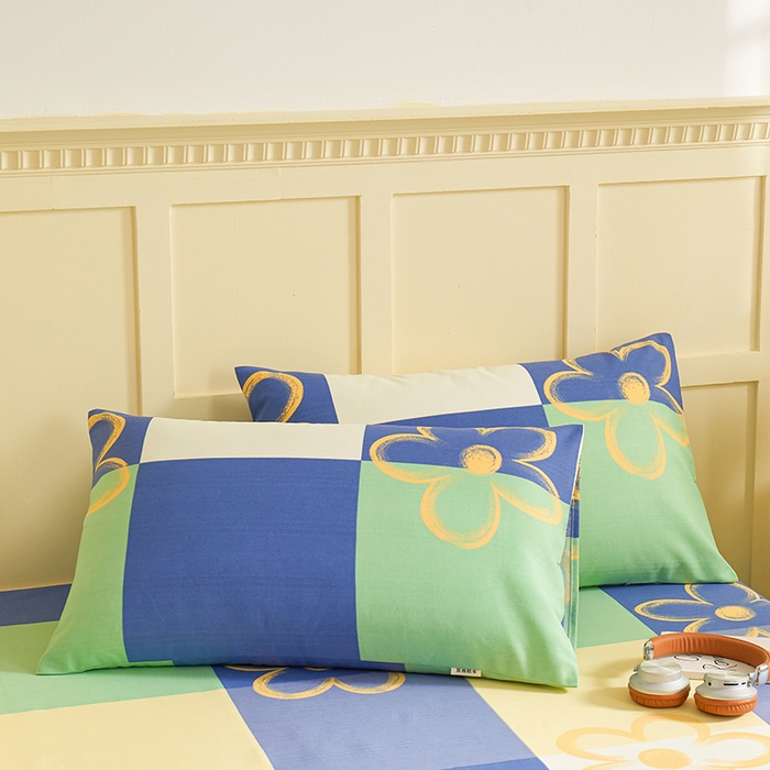 91家纺网 家纺一手货源 找家纺 青泽家纺 2025年新款老粗布床单原棉三枚缎卡老粗布凉席三件套亚麻棉麻床单枕套 时光花语