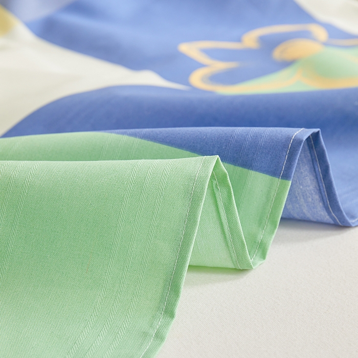 91家纺网 家纺一手货源 找家纺 青泽家纺 2025年新款老粗布床单原棉三枚缎卡老粗布凉席三件套亚麻棉麻床单枕套 时光花语