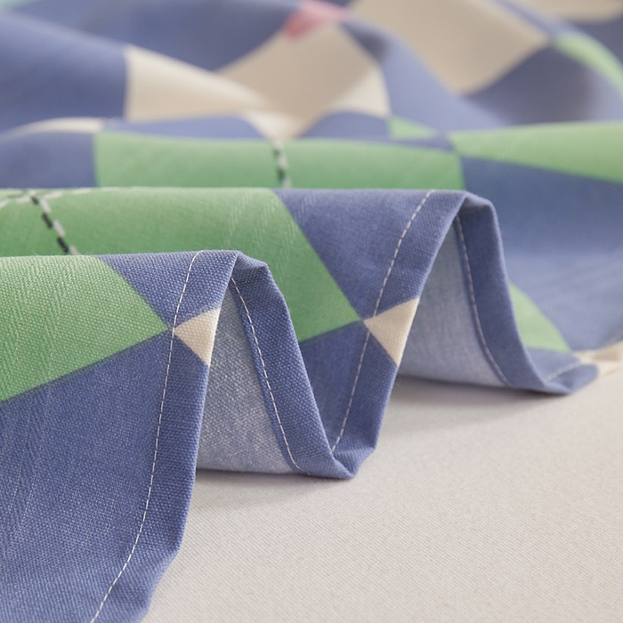 91家纺网 家纺一手货源 找家纺 青泽家纺 2025年新款老粗布床单原棉三枚缎卡老粗布凉席三件套亚麻棉麻床单枕套 小熊棱格