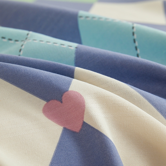 91家纺网 家纺一手货源 找家纺 青泽家纺 2025年新款老粗布床单原棉三枚缎卡老粗布凉席三件套亚麻棉麻床单枕套 小熊棱格