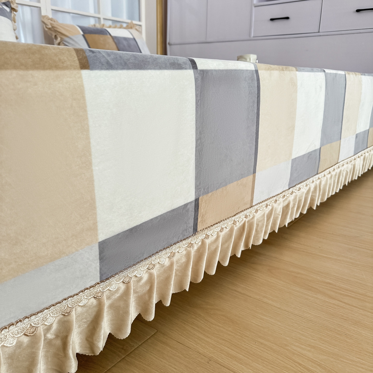 91家纺网 家纺一手货源 找家纺 手艺人家纺 2025新款宝宝绒复合牛奶绒炕盖 JHK36