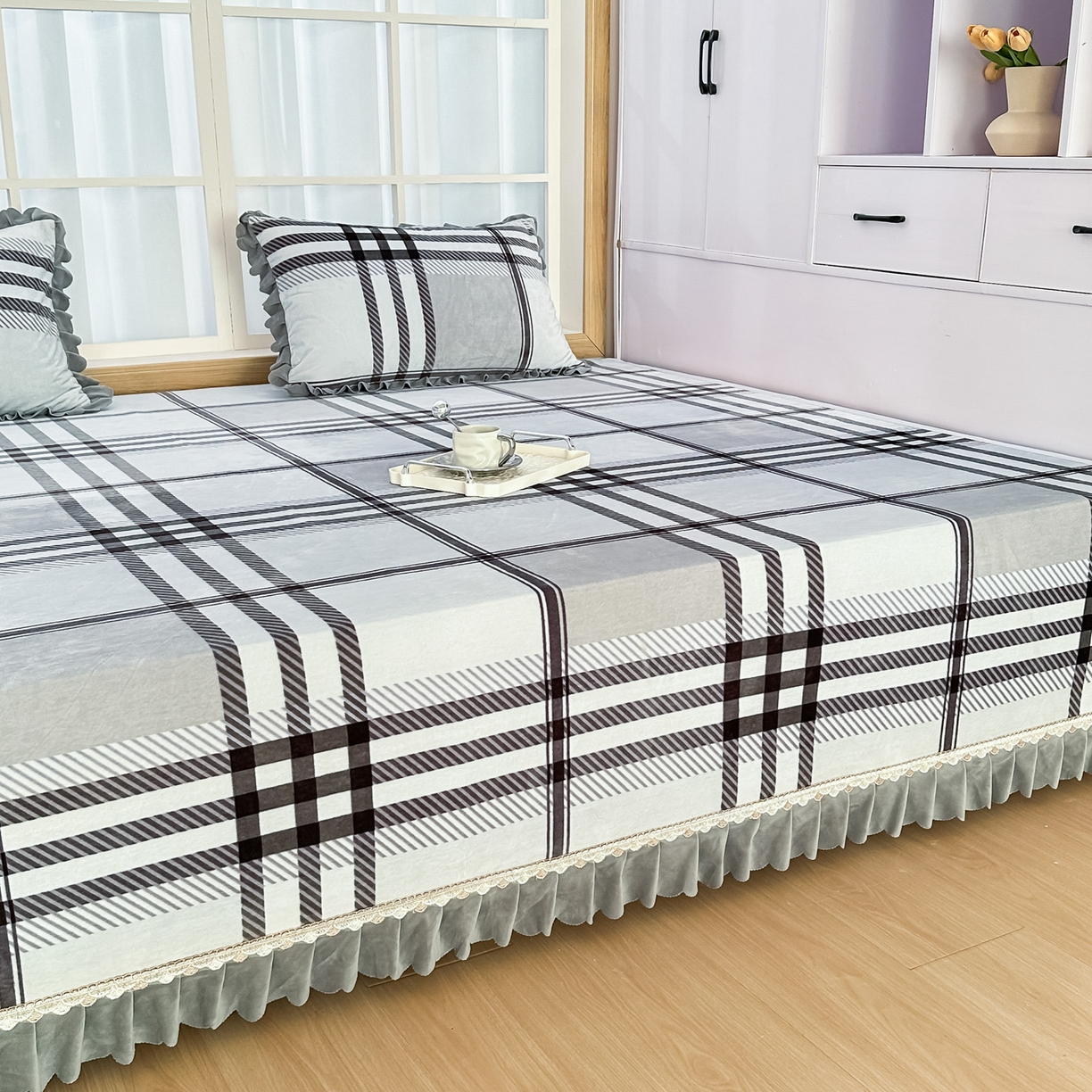 91家纺网 家纺一手货源 找家纺 手艺人家纺 2025新款宝宝绒复合牛奶绒炕盖 JHK32