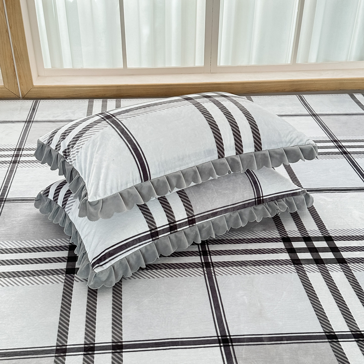 91家纺网 家纺一手货源 找家纺 手艺人家纺 2025新款宝宝绒复合牛奶绒炕盖 JHK32