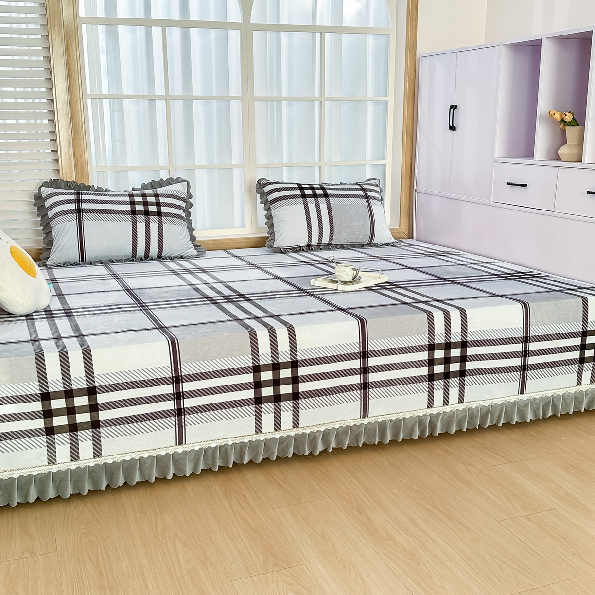 91家纺网 家纺一手货源 找家纺 手艺人家纺 2025新款宝宝绒复合牛奶绒炕盖 JHK32