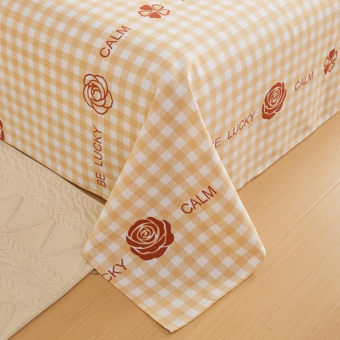 91家纺网 家纺一手货源 找家纺 青泽家纺 2025年新款老粗布床单原棉三枚缎卡老粗布凉席三件套亚麻棉麻床单枕套 幸运格