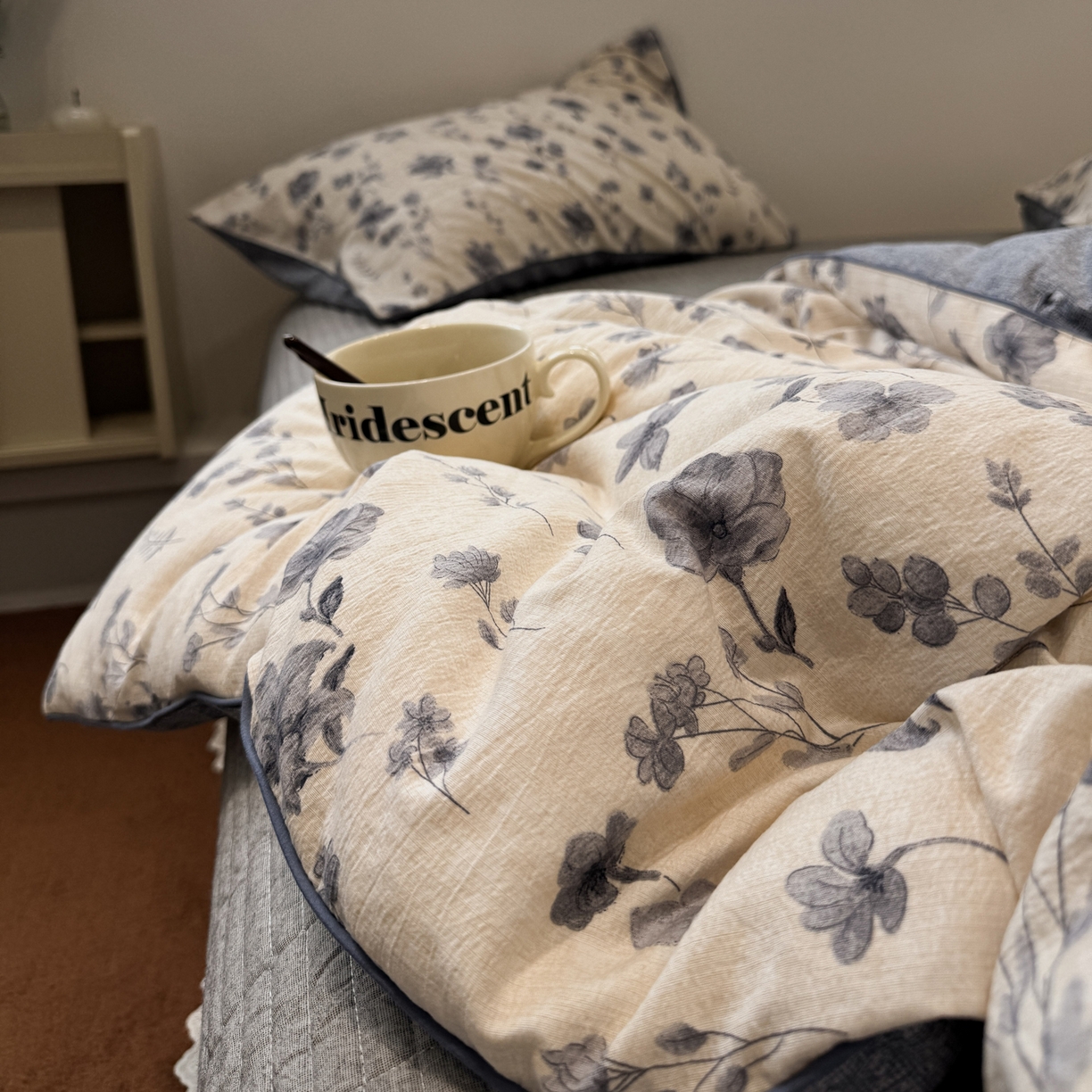 91家纺网 家纺一手货源 找家纺 （总）一加一 2025新款双层纱印花大豆抗菌冬被被子被芯