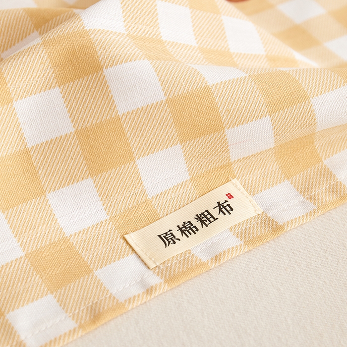 91家纺网 家纺一手货源 找家纺 青泽家纺 2025年新款老粗布床单原棉三枚缎卡老粗布凉席三件套亚麻棉麻床单枕套 幸运格