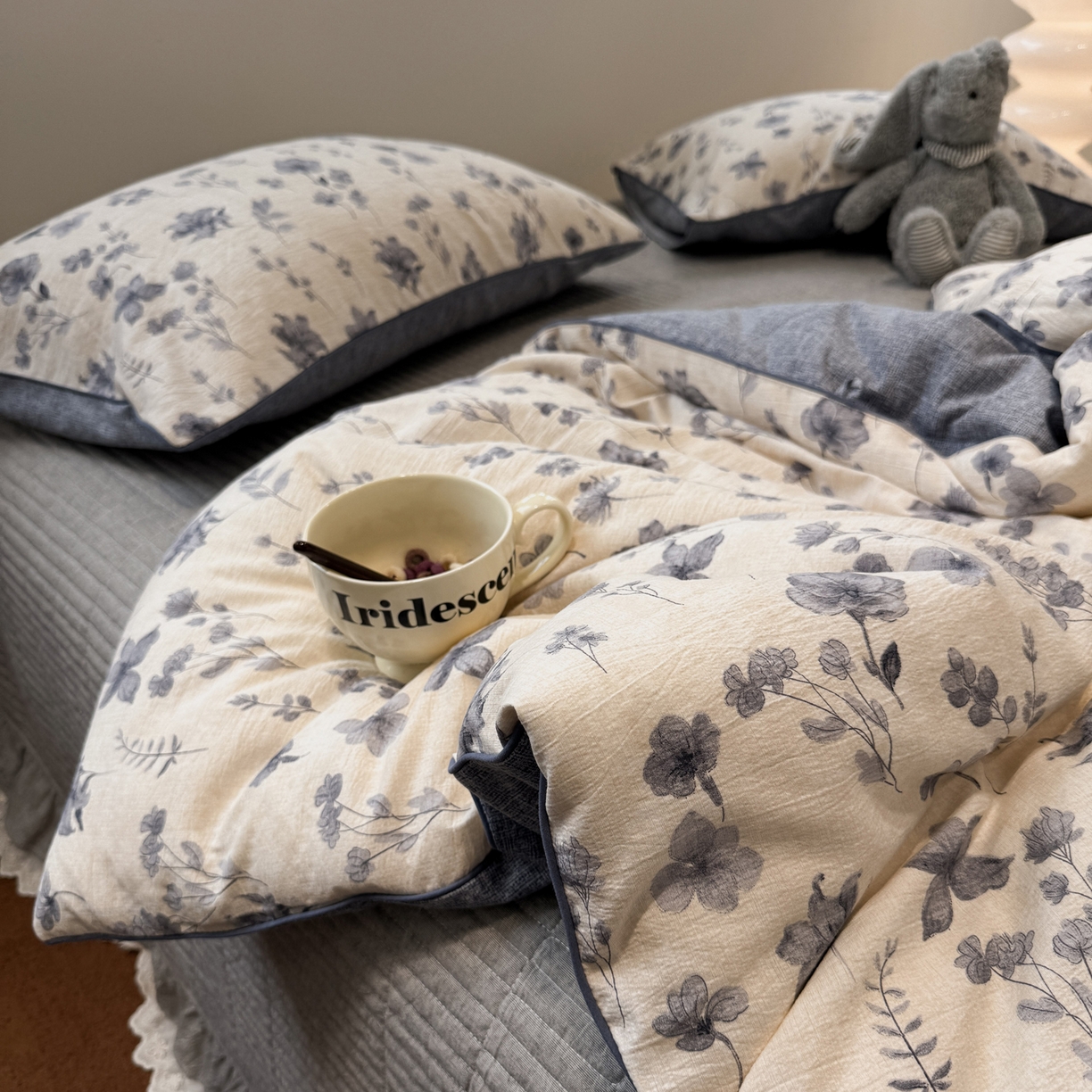 91家纺网 家纺一手货源 找家纺 （总）一加一 2025新款双层纱印花大豆抗菌冬被被子被芯