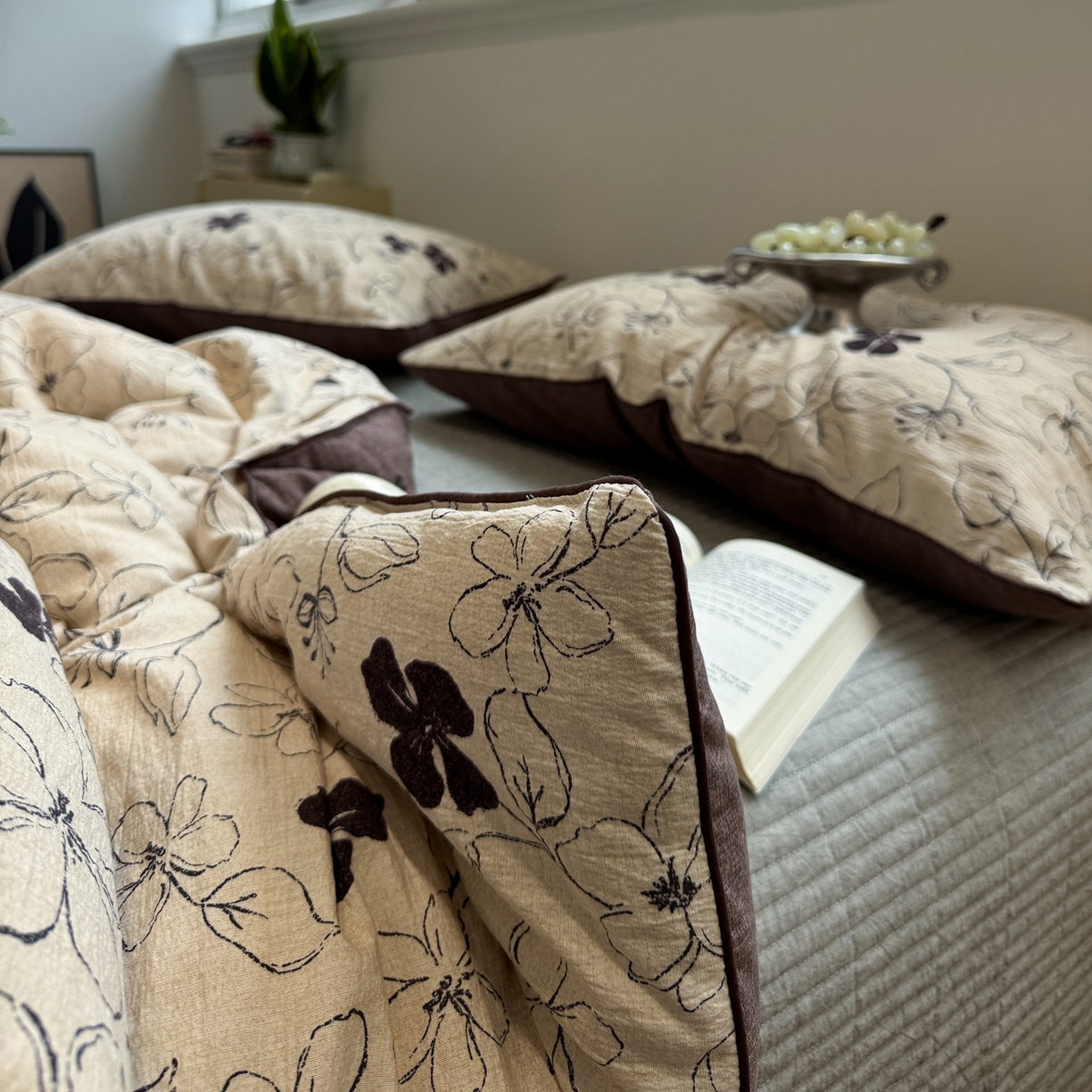 91家纺网 家纺一手货源 找家纺 一加一 2025新款双层纱印花大豆抗菌冬被被子被芯 织意