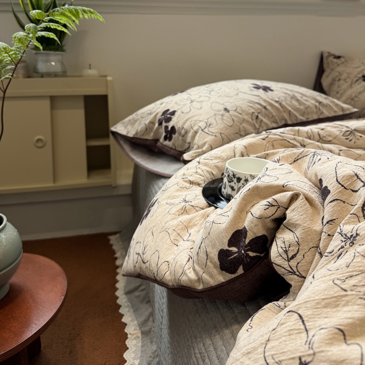 91家纺网 家纺一手货源 找家纺 一加一 2025新款双层纱印花大豆抗菌冬被被子被芯 织意