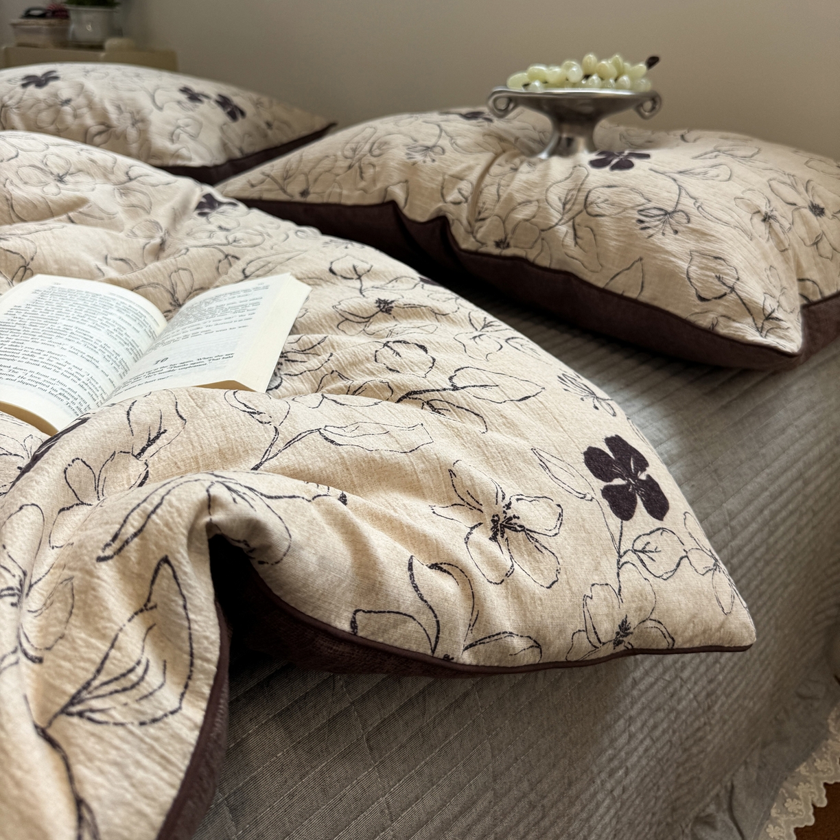 91家纺网 家纺一手货源 找家纺 一加一 2025新款双层纱印花大豆抗菌冬被被子被芯 织意