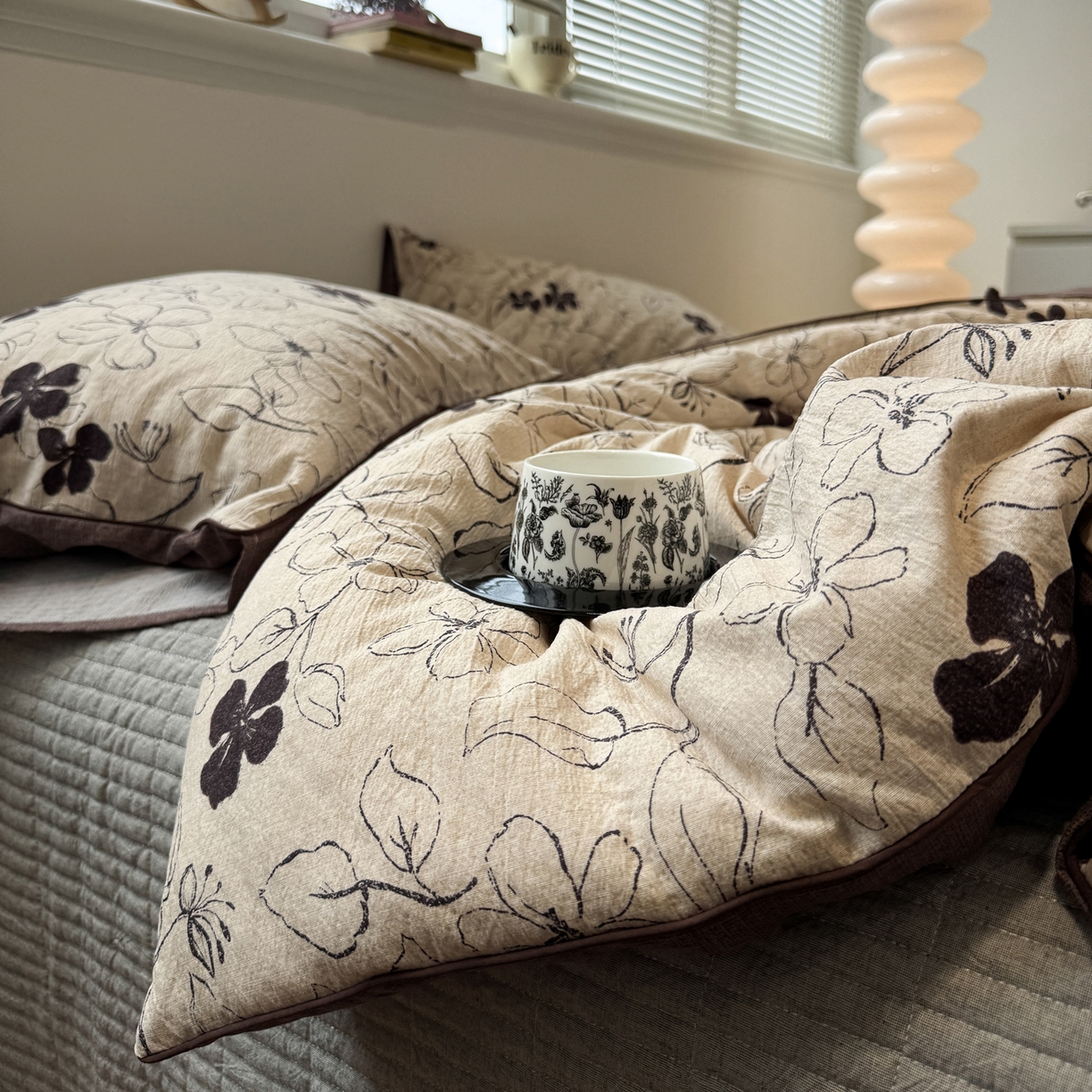 91家纺网 家纺一手货源 找家纺 一加一 2025新款双层纱印花大豆抗菌冬被被子被芯 织意