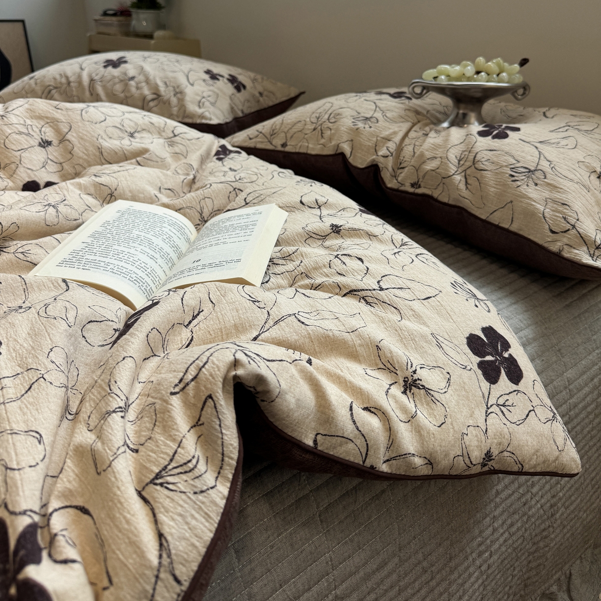 91家纺网 家纺一手货源 找家纺 一加一 2025新款双层纱印花大豆抗菌冬被被子被芯 织意