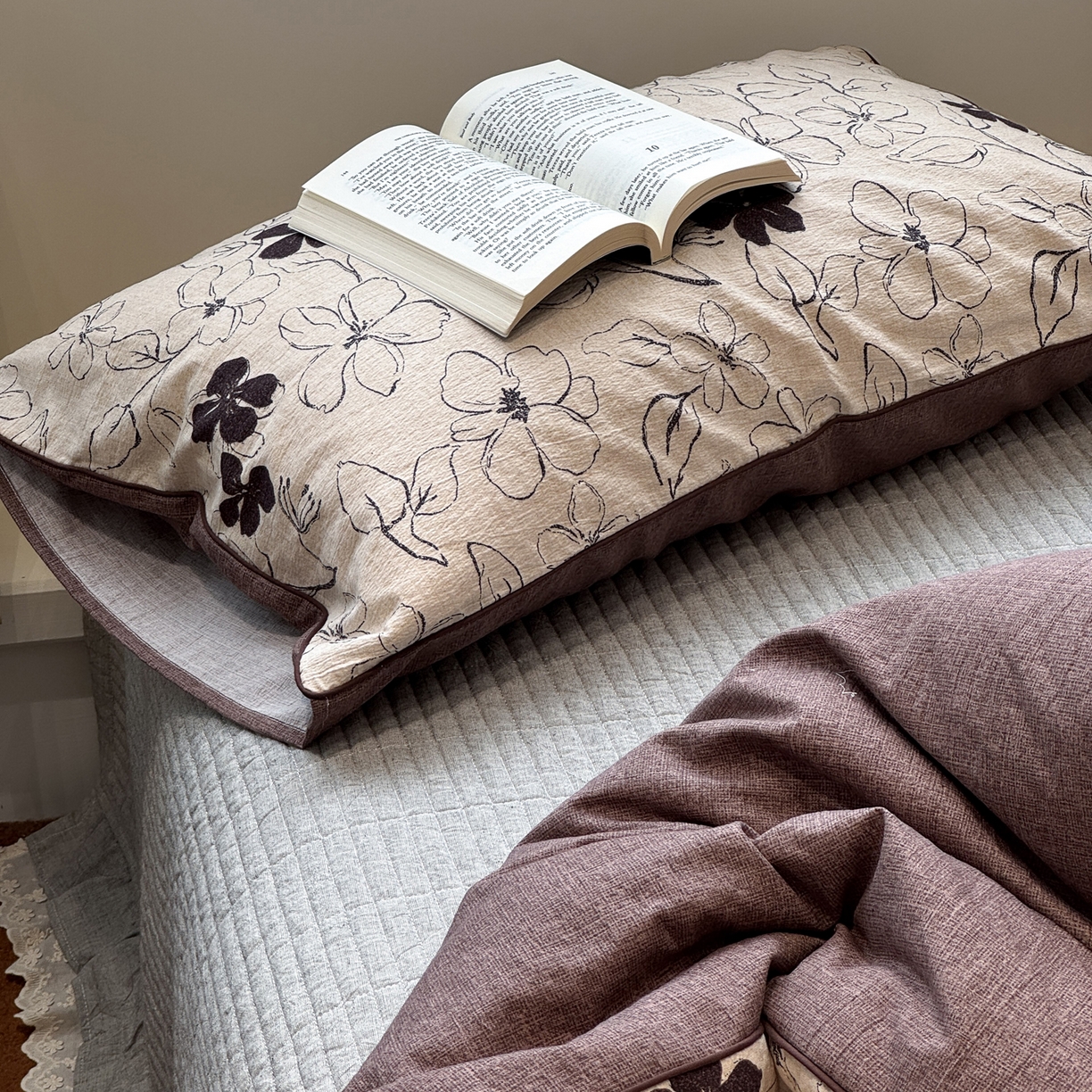 91家纺网 家纺一手货源 找家纺 一加一 2025新款双层纱印花大豆抗菌冬被被子被芯 织意