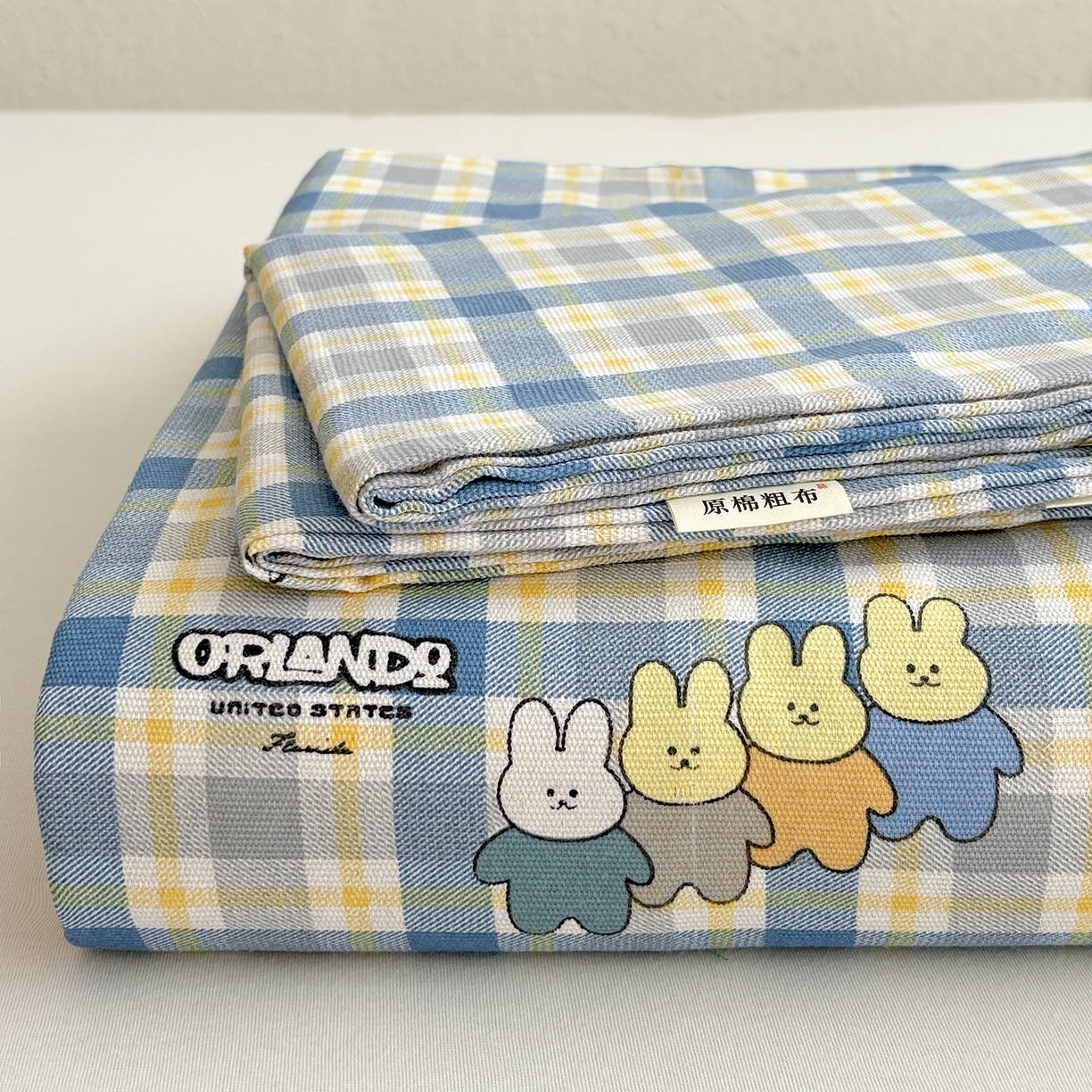 91家纺网 家纺一手货源 找家纺 （总）青泽家纺 2025新款原棉标老粗布系列床单三件套