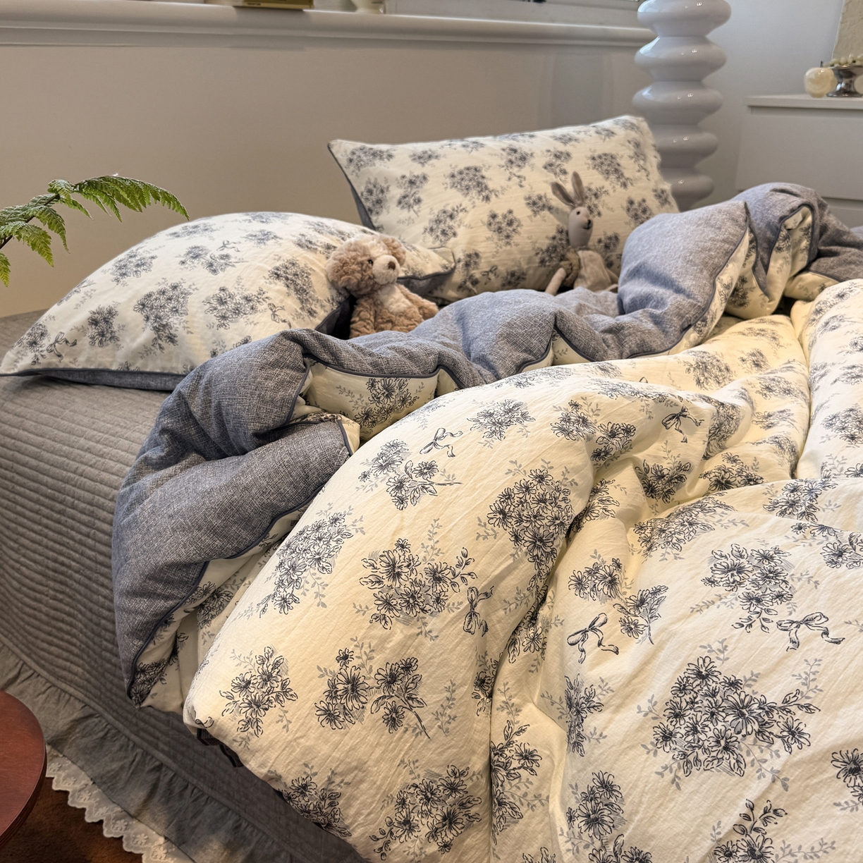 91家纺网 家纺一手货源 找家纺 一加一 2025新款双层纱印花大豆抗菌冬被被子被芯 云缦