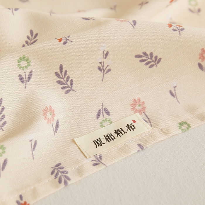 91家纺网 家纺一手货源 找家纺 青泽家纺 2025年新款老粗布床单原棉三枚缎卡老粗布凉席三件套亚麻棉麻床单枕套 絮语