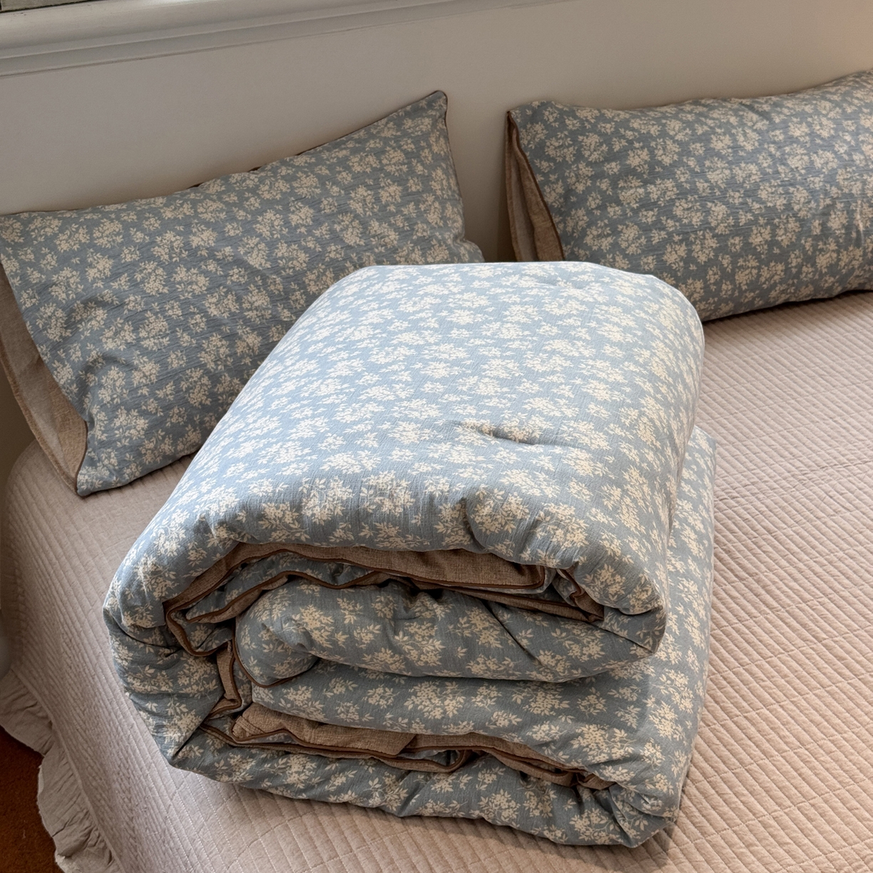 91家纺网 家纺一手货源 找家纺 一加一 2025新款双层纱印花大豆抗菌冬被被子被芯 南星