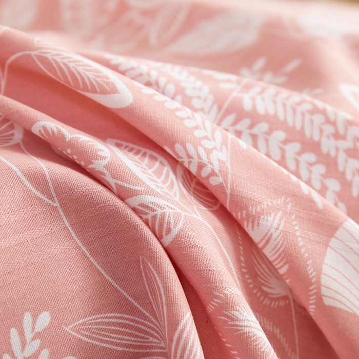 91家纺网 家纺一手货源 找家纺 青泽家纺 2025年新款老粗布床单原棉三枚缎卡老粗布凉席三件套亚麻棉麻床单枕套 叶落