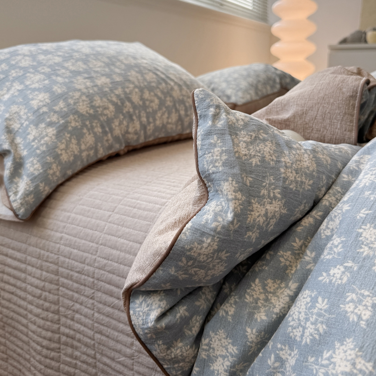 91家纺网 家纺一手货源 找家纺 一加一 2025新款双层纱印花大豆抗菌冬被被子被芯 南星