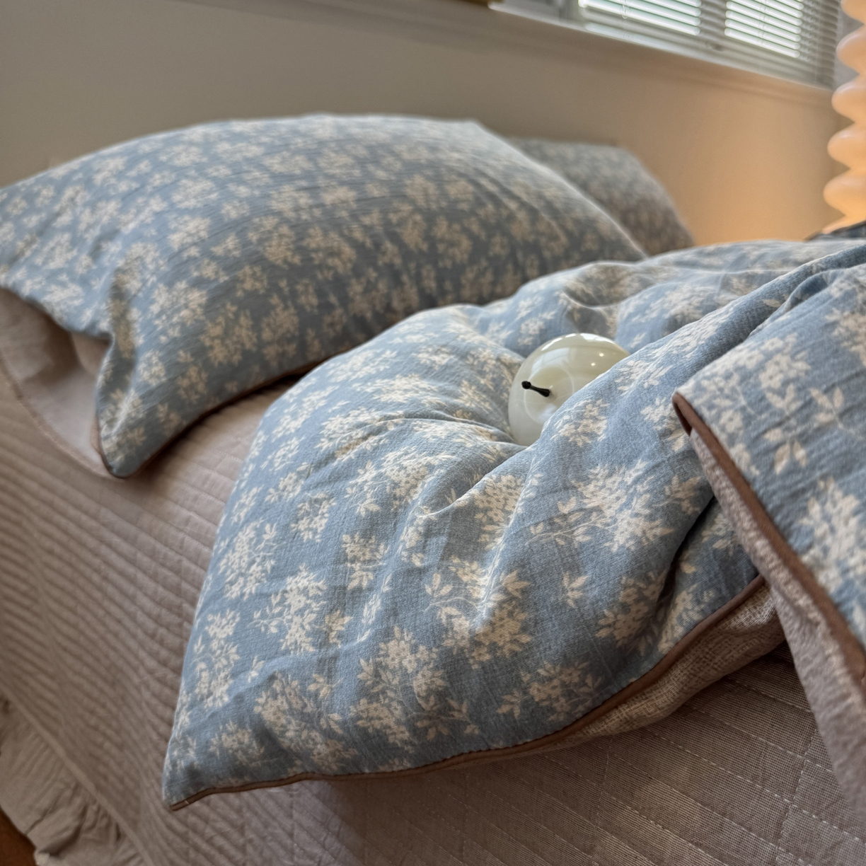 91家纺网 家纺一手货源 找家纺 一加一 2025新款双层纱印花大豆抗菌冬被被子被芯 南星