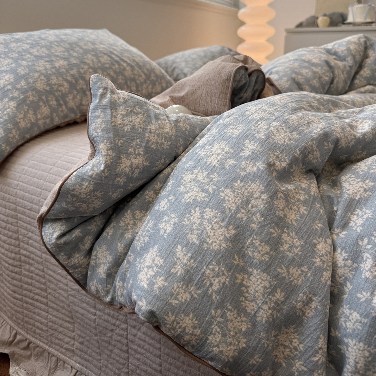 91家纺网 家纺一手货源 找家纺 一加一 2025新款双层纱印花大豆抗菌冬被被子被芯 南星