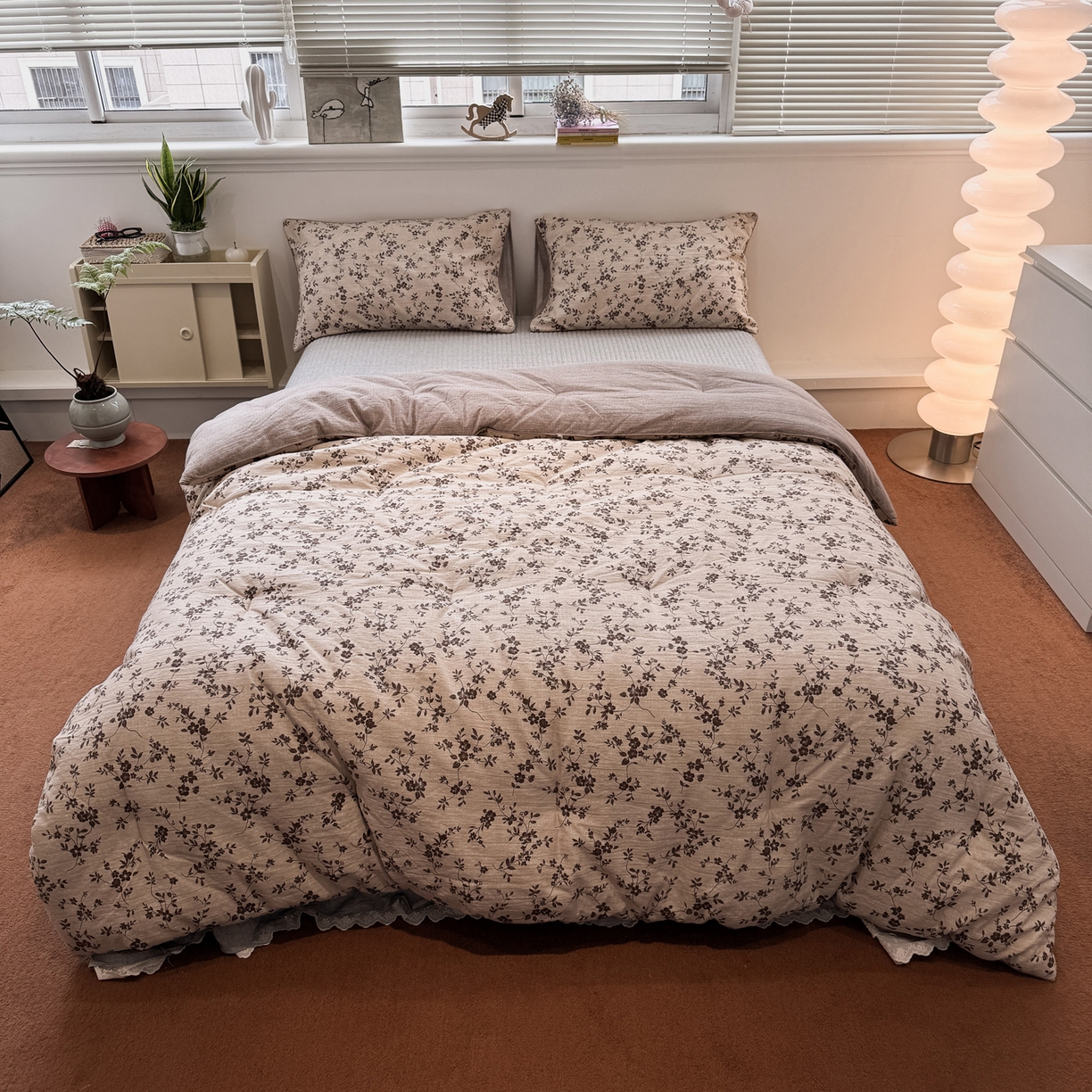 91家纺网 家纺一手货源 找家纺 一加一 2025新款双层纱印花大豆抗菌冬被被子被芯 幽影