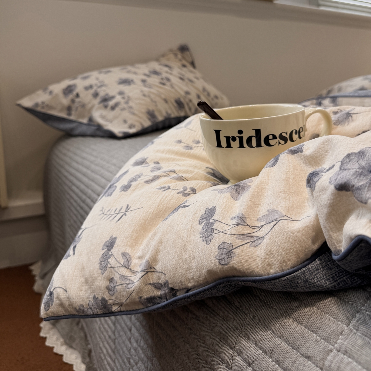 91家纺网 家纺一手货源 找家纺 一加一 2025新款双层纱印花大豆抗菌冬被被子被芯 季野