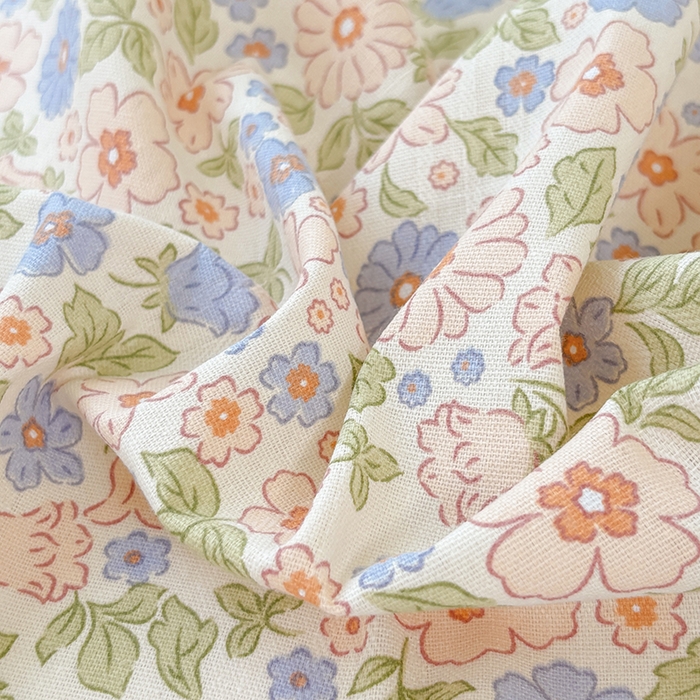 91家纺网 家纺一手货源 找家纺 青泽家纺 2025年新款老粗布床单原棉三枚缎卡老粗布凉席三件套亚麻棉麻床单枕套 繁花兔宝