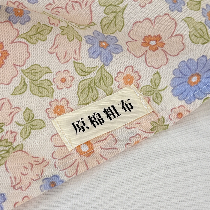 91家纺网 家纺一手货源 找家纺 青泽家纺 2025年新款老粗布床单原棉三枚缎卡老粗布凉席三件套亚麻棉麻床单枕套 繁花兔宝